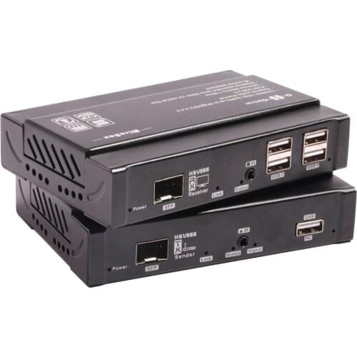 Mirabox KVM Extender over Fiber 4K@30Hz 4:4:4 Audio Extender With LC Module and USB2.0 Hub