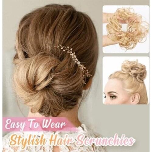 Easy To Wear Women New Hair Scrunchies Hair Bun Extensions Synthetic Chignon Hairpiece Ladies Fashion Hair Accessories 2019