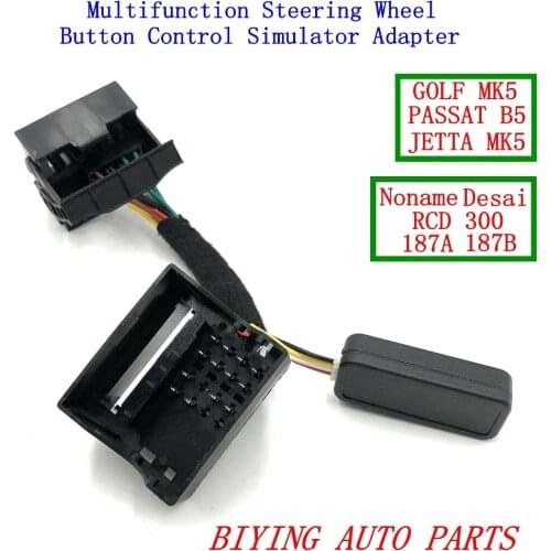 RCD330 MIB RCD510 Multifunction Steering Wheel Button Control Simulator Adapter For VW Golf 5 6 Jetta MK5 Touran Caddy