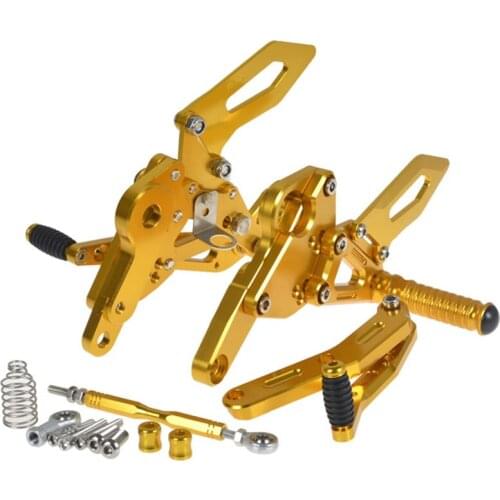 Motorcycle CNC Adjustable Rider Rear Sets Rearset Footrest Foot Rest Pegs Gold For Yamaha MT-09 MT09 FZ-09 2014 2015 2016
