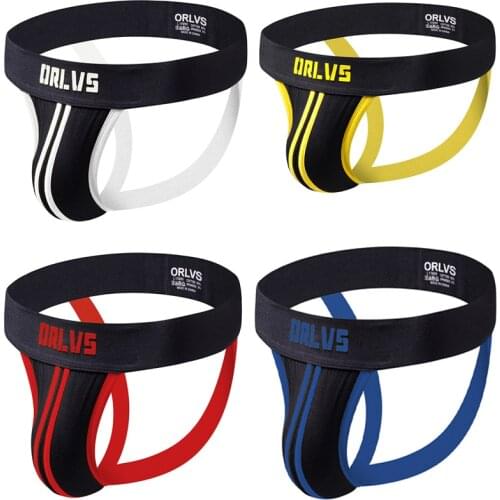 Sexy Gay Men Underwear Male Lingerie Jockstrap G String Thongs Men Undershort Pure Cotton Solid Briefs Panties Jockstraps