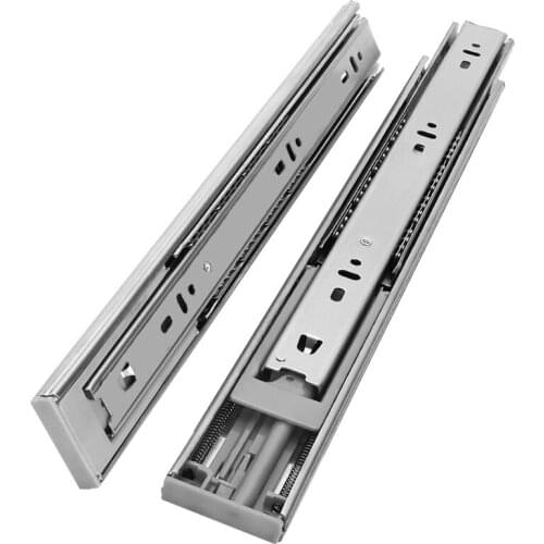 10"-22" Stainless Steel Drawer Slides Soft Close Track Cushioned Silent Closing Three Section Sliding Rails Furniture Hardware