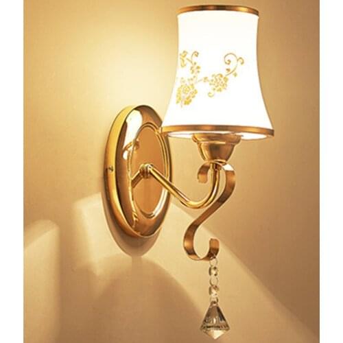 Wall Lamp Minimalist White Led Crystal Wall Light Lamp For Bedroom Living Room TV Background Wall Home Crystal Decoration