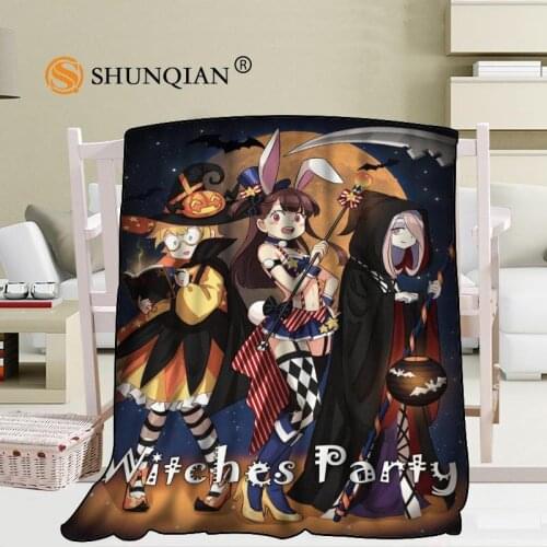 Custom Little Witch Academia Blanket Blending Fabric 56x80inch 50X60inch 40X50inch Sofa Bed Throw Blanket Kid Adult Warm Blanket