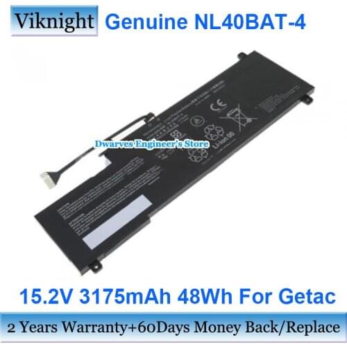Genuine NL40BAT-4 15.2V 3175mAh Laptop Battery For Getac 4ICP7/60/57 Li-Polymer Rechargeable Battery Packs