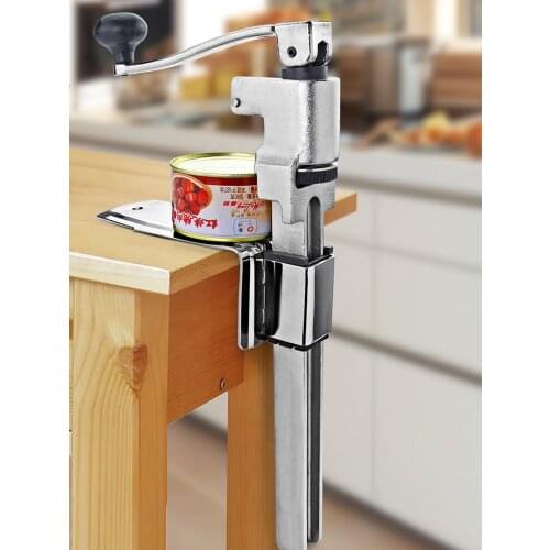 Food Grade Commercial Manual Can Opener with Angled Bar (Stainless Steel) Medium Duty Table Mount Desktop tin can opener