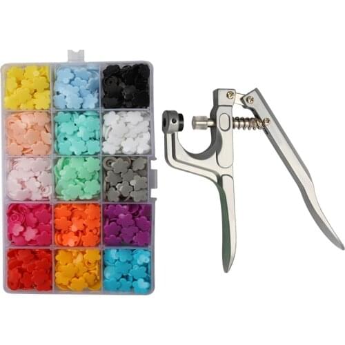 Fastener Snap Pliers T5 Snap Plastic Buttons Kit W/Hand Pressure Plier Tools DIY Sewing and Crafting Tool