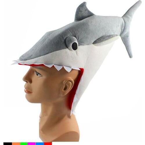 Shark Plush Hat Novelty Aquarium Shark Stuffed Plush Cap Cosplay Hat Halloween Party Cap For Adult Hot Sell
