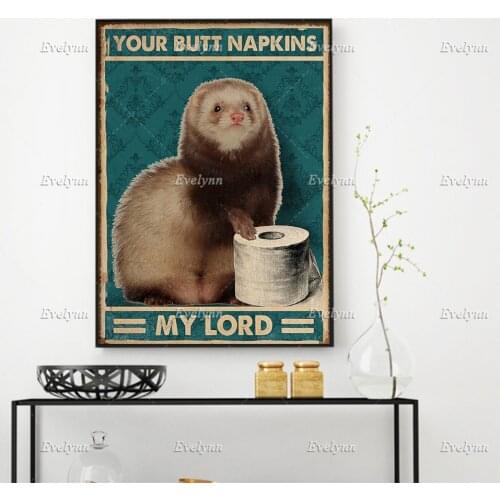 Otter Lovers Poster Your Butt Napkins My Lord Poster Toilet Decor Wall Art Prints Home Decor Canvas Unique Gift Floating Frame
