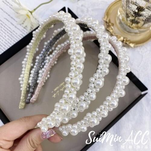 Headbands For Women Girls Korean Pearl Hair Bands Accessories Fashion Adult Diademas Bandeau Cheveux Wholesale