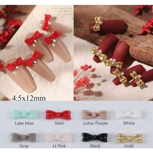 Hot sale 30/100pcs Fingertip Bow tie 3D Charms Nail Art Decorations Rhinestones DIY Resin Manicure Art decoration Accessories