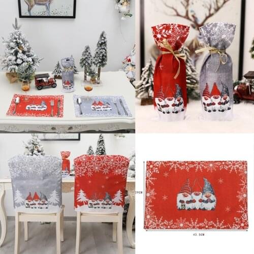Christmas Wine Bottle Decoration Dining Table Tablecloth Chair Cover Christmas Decoration Christmas Decorations 2021Navidad 2021