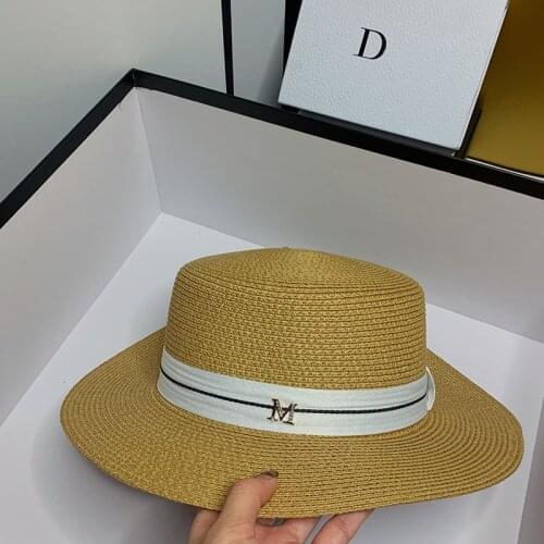2020 New Womens Wide Brim Sun Hats Summer Ribbon M Straw Hat Fashion Foldable Beach Boater Hat Cap Holiday Audrey Hepburn