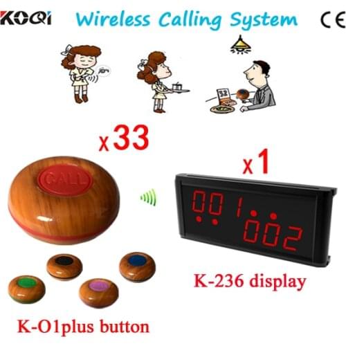 Restaurant Ordering Pager System K-236 Receiver with 2 Groups Number And Single-key Transmitter Waterproof
