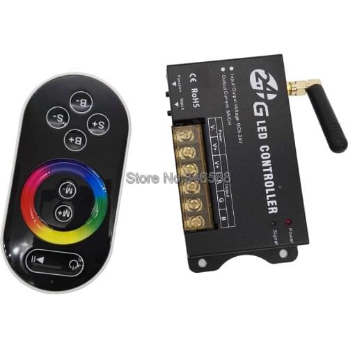 DC5-24V 8A*3CH 24A RGB LED Controller RF201 with 2.4GHz RF Touch Remote for 5050 or 3528SMD RGB LED Strips
