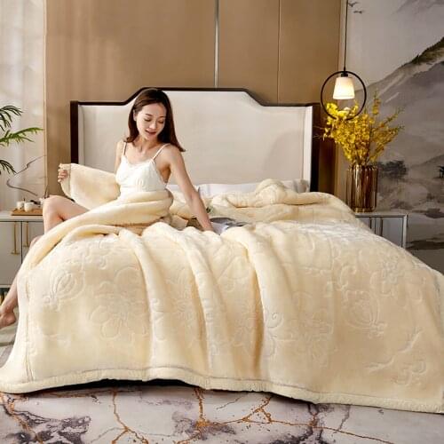 Heavy Raschel blanket double faces 2 PLY velvet soft bed cover 3-5kg for winter weighted blankets made in China warmful