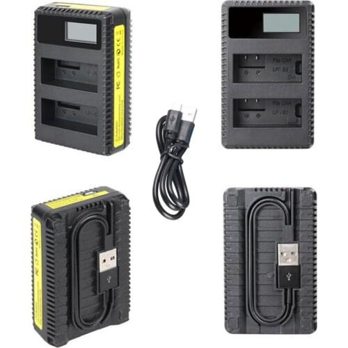 Dvisi LCD Camera Charger LP-E6 LP-E8 LP-E10 LP-E12 LP-E17 NB-6L NB-10L NP-FW50 NP-BX1 For Sony Canon Camera battery EOS 5DSR 5D