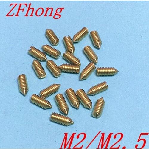 1000pcs High Quality M2*3/4/5/6/8 brass Slotted Cone Point Set Screw With cone point M2.5*3/4/5/6/8