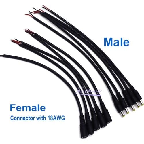 18AWG 0.75mm 5.5X2.1mm Female / Male DC Power Plug Connector Cable For LED Strip 5050 3528 5630