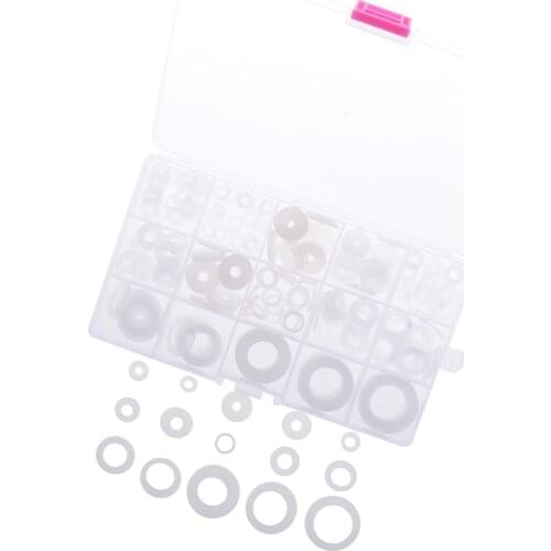 250pcs Seal O-ring Set White Nylon Washer Assortment F/Hydraulic Plumbing