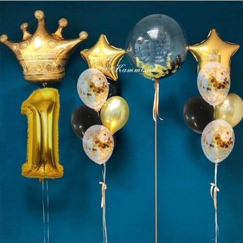 32 Inch Foil Number Balloons Birthday Wedding Party Decoration Balloon Transparent Bubble Balloon Clear BoBo Foil DIY Balloon