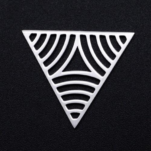 5pcs/lot Stainless Steel Hollow Triangle Connector Charms Pendants Wholesale Necklace Pendants Accept OEM Order