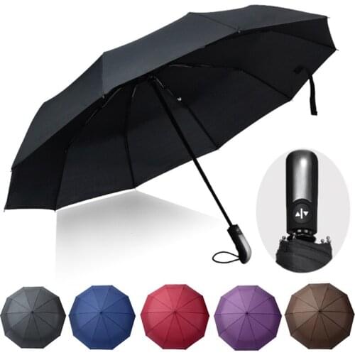 Automatic Umbrellas Rain for Women and Men 3 Folding Gift Parasol Compact Large Travel Business Umbrella 10K Wind Resistant