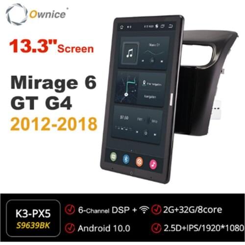 Ownice 1080P Android 10.0 Car Radio ForMitsubishi Mirage 6 GT G4 2012 2018 GPS Multimedia Player Head Unit 13.3" IPS Rotatable