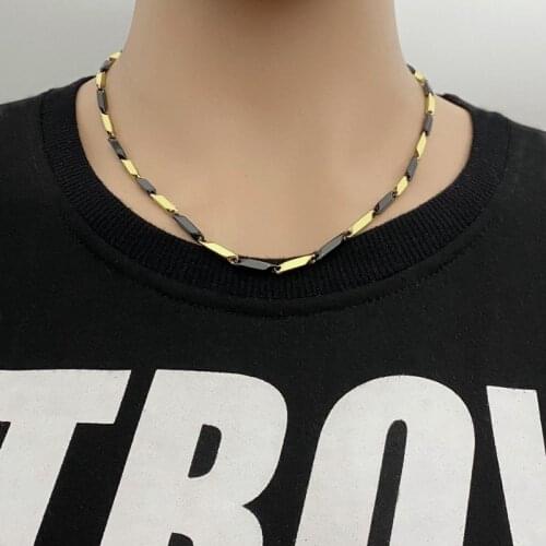 Titanium steel and white melon seed chain stainless steel necklace jewelry couple necklace hot sale