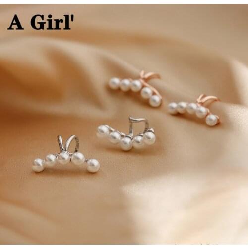 A Girl' 1 Pair Double Layer Asymmetrical Clip Earrings Female No Pierced Ear Bone Earrings