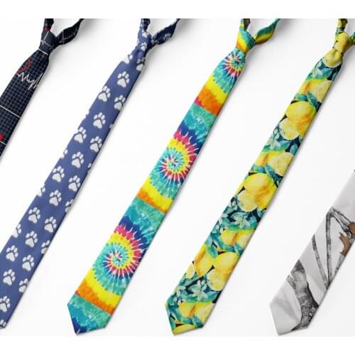New Fashion Pattern Floral Ties For Men Unisex 3D Printed Bear Paw Necktie Polyester 8 cm For Party Casual Mens Ties Gravitas