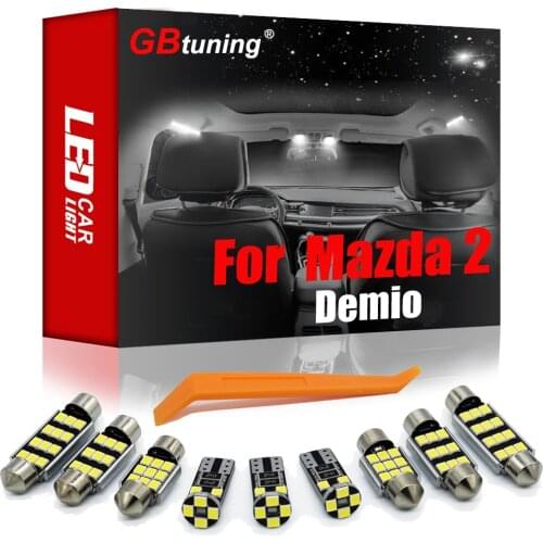 GBtuning Canbus LED 11Pcs For Mazda For Demio DJ For Mazda 2 (2014+) Car Trunk Lamp Accessories Interior Reading Room Light Kit