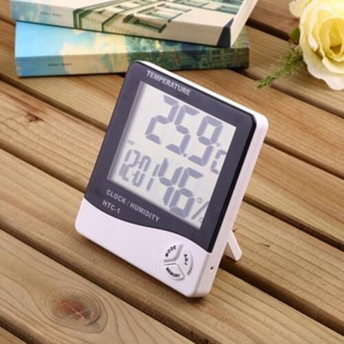 Creative Large Screen Household Temperature And Humidity Meter High Precision Indoor Thermometer With Electronic Alarm Clock