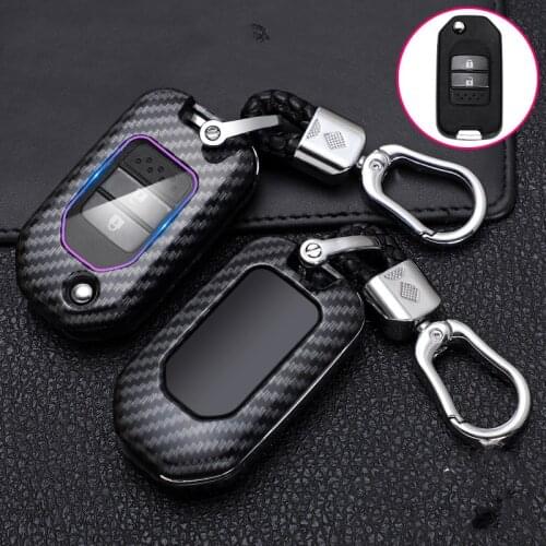 Car Key Fob Pocket Cover Case For Honda Civic CR-V HR-V Accord Jade Crider Odyssey 2015- 2018 Remote Protector carbon fiber