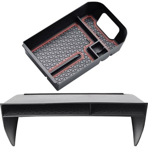 1 Pcs Center Console Storage Box Organizer Tray Secondary Storage & 1 Pcs Center Console Organizer Tray Armrest Box