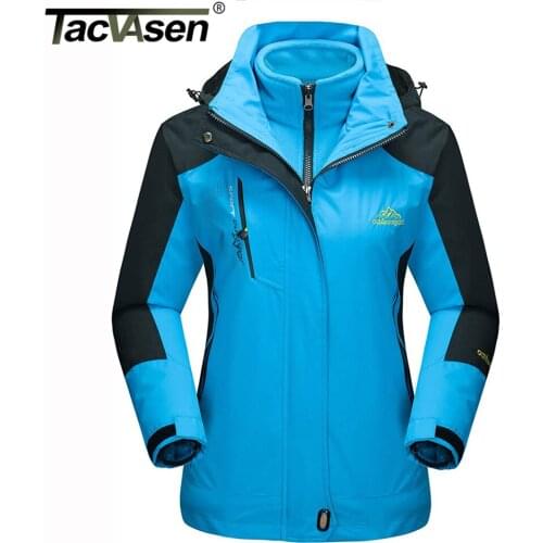 TACVASEN Thicken Fleece Jackets Womens Winter Hooded Coats Removable Water Resistance Parka Ski Snowboard Jackets Snow Clothing