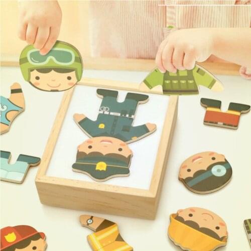 Montessori Materials Sensorial Boy Cloth Changing Wooden Dressing Up Puzzle Early Learning Educational Toys For Kids Gifts