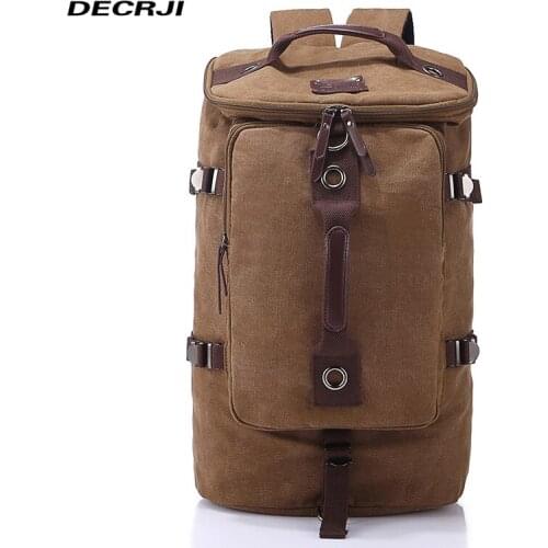DECRJI Multifunction Backpack Men Travel Shoulder Bag Male Large Capacity Canvas Laptop Mens Backpacks Bolsa Mochila Zipper