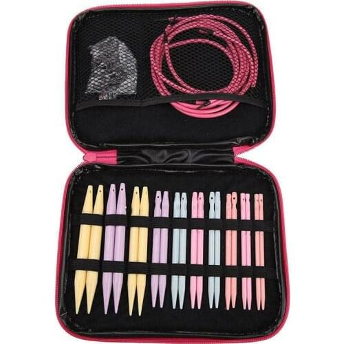 10 Pairs Knitting Needle Set Circular Knitting Needle Changeable Head Crochet Hooks DIY Arts Craft Stitch Sewing Tools