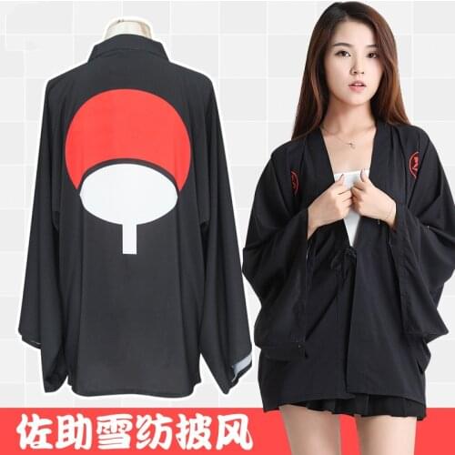 Uchiha Sasuke Cosplay Costumes Sharingan Chiffon Haori Cloak Adult Men Women Summer Cardigan Shirt Kimono Robe Anime Cosplay