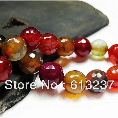 Natural Stone Loose Beads Multicolor carnelian onyx agat stones 6mm 8mm 10mm Faceted Round Women Girls Gift Diy Jewelry 15" A010