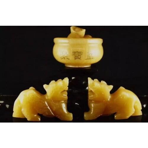 New Natural jade Rice Topaz Cornucopia Shouqiang Array Lucky Jinbao Decoration Home Furnishing