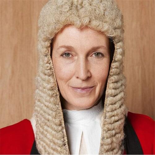 New Baroque Curly White Grey Cosplay Lawyer Judge Colonial Historical Wig Synthetic Halloween Cosplay Costume Wig