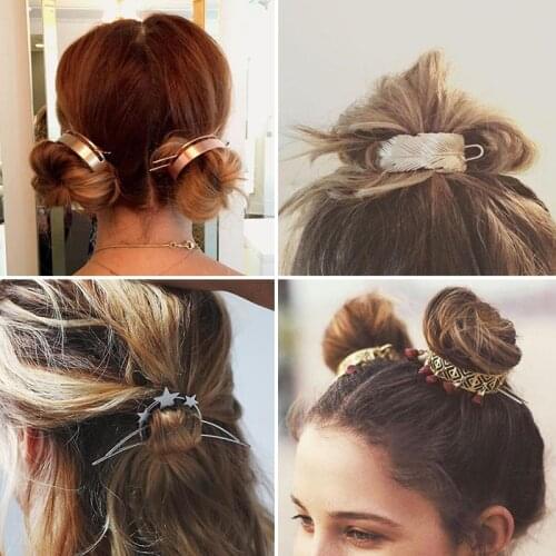 Original Feather Bun Cuff Hair Stick Vintage Tassel Hair Pins Women Wedding Hair Accessories Cute Hairclip Bijoux Femme 2021