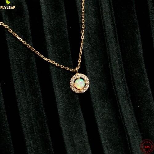 925 Sterling Silver Opal Pendant Necklace For Women French Light Luxury Female Fine Jewelry