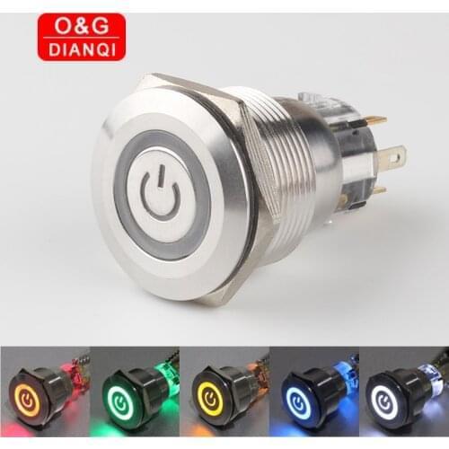 22mm 8Pins Metal Push Button 2Open 2Close Self locking Momentary Waterproof Push Button Switch for Computer or Boat or Car