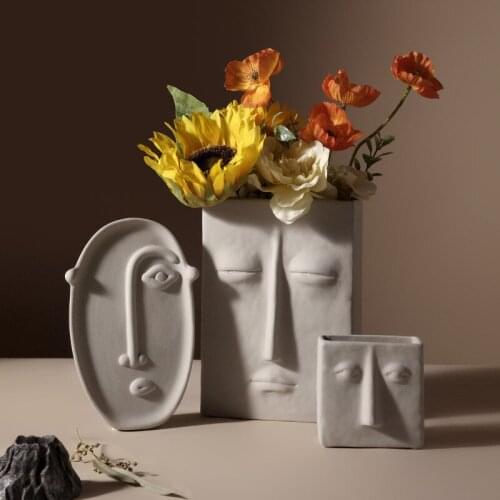 Face flower vase Nordic decoration home Maceta ceramica vases for flowers arrangement jarrones living room decor florero pot