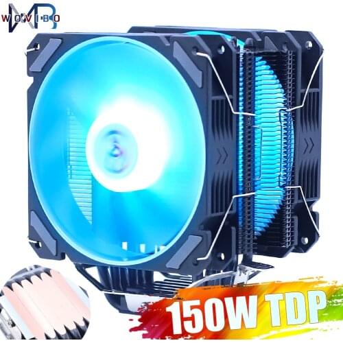 Wovibo CPU Cooler Fan Computer PWM 4PIN 120mm RGB Cooling Ventilateur For Intel 115x 1200 1366 2011 X79 X99 AMD AM3 AM4