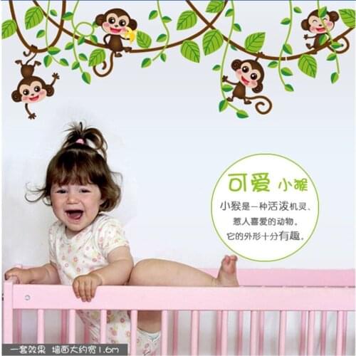 Animal Jungle Monkey Tree Wall Sticker Vinyl Art Decal Baby Boys Room Home Decor
