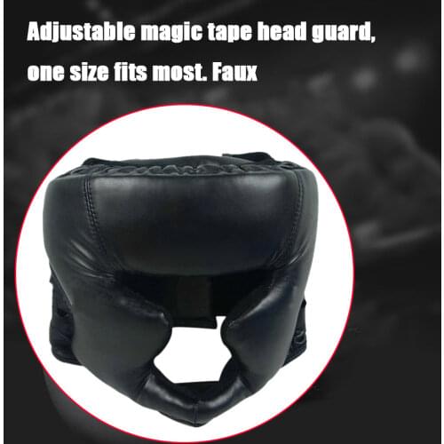 Closed Type Boxing Head Guard Adults Boxing Head Guard Faux Leather Protective Fitness Headwear Sports Equipments